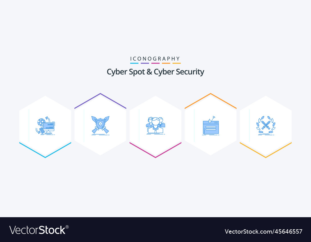 Cyber spot and security 25 blue icon pack