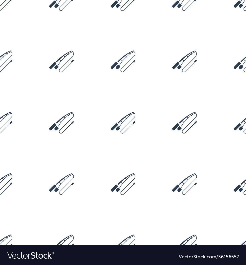 Fishing rod icon pattern seamless white background
