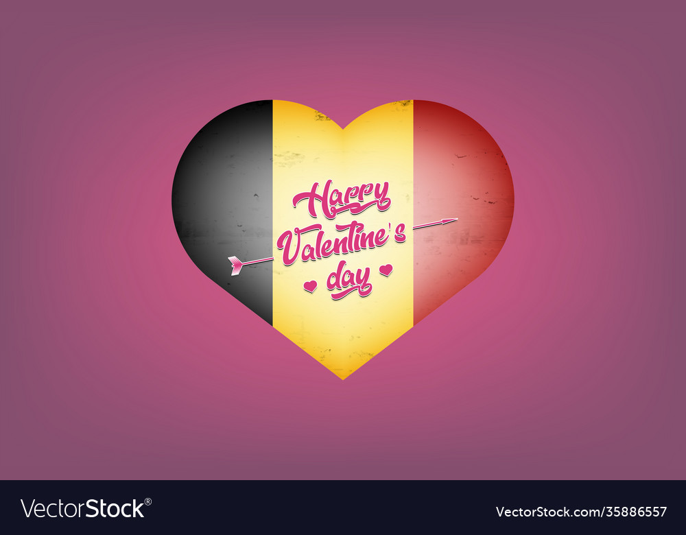 Flag belgium in form a heart Royalty Free Vector Image