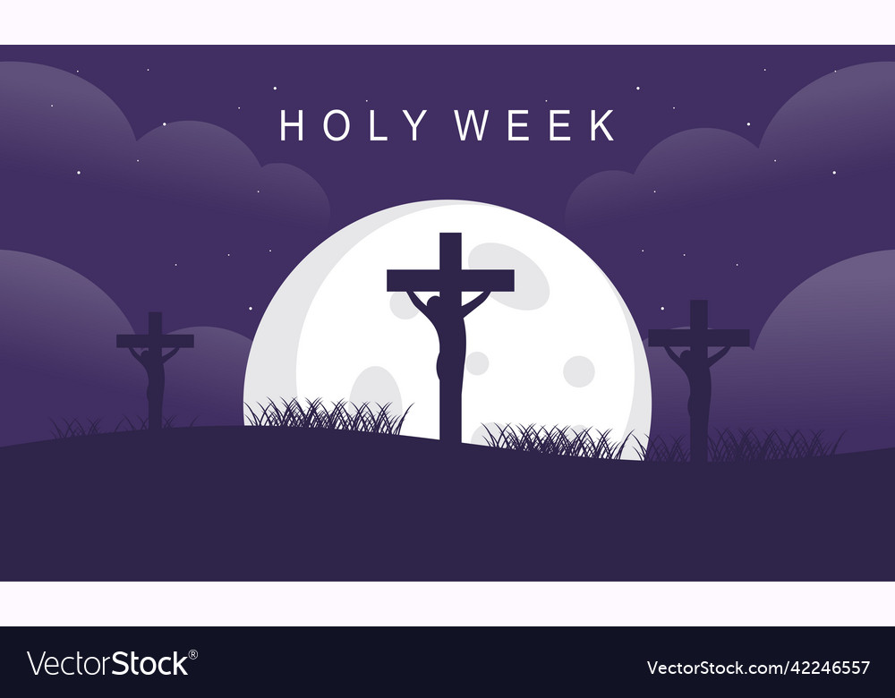 Flat design holy week concept logo