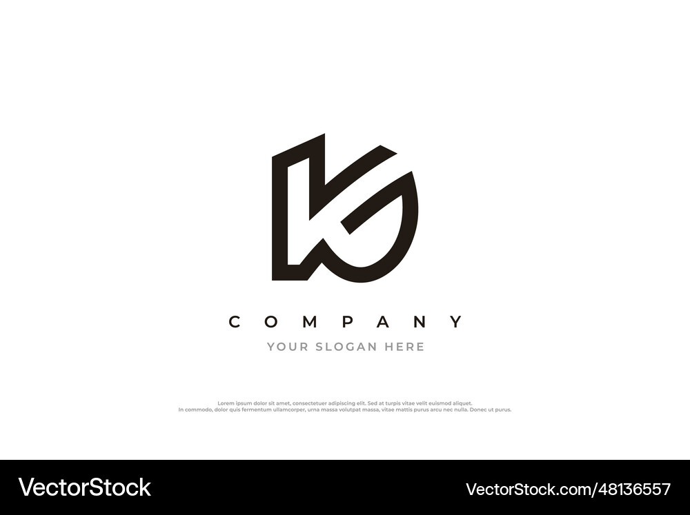 Initial letter kg monogram logo design Royalty Free Vector