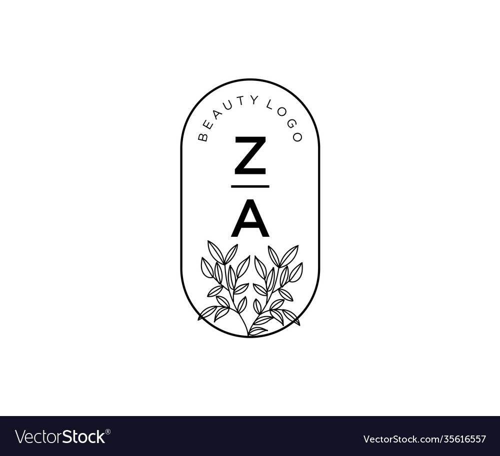 Initial za letters beautiful floral feminine