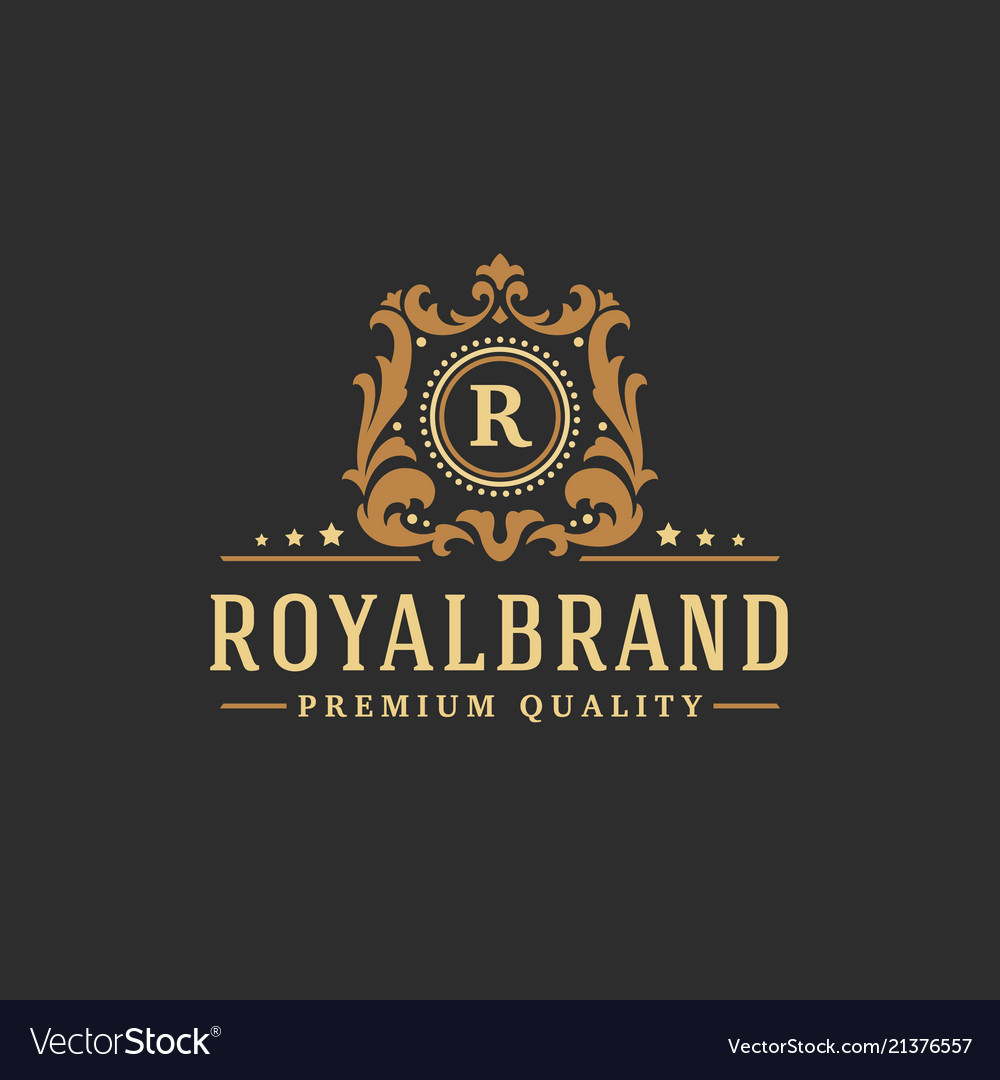 Luxury monogram logo template object for Vector Image