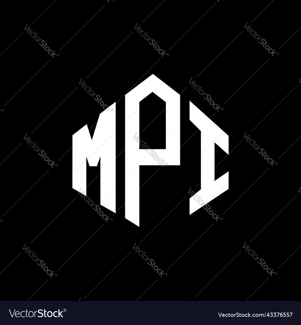 Mpi letter logo design with polygon shape