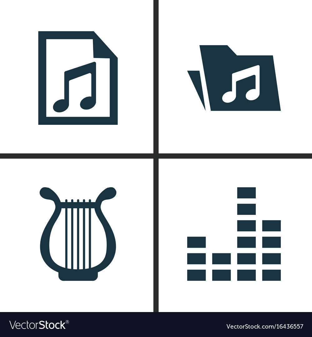 Multimedia icons set collection of dossier file