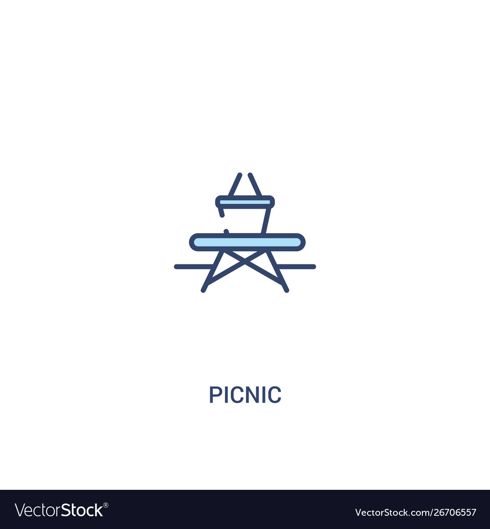 Picnic concept 2 colored icon simple line element vector image Picnic concept 2 colored icon simple line element