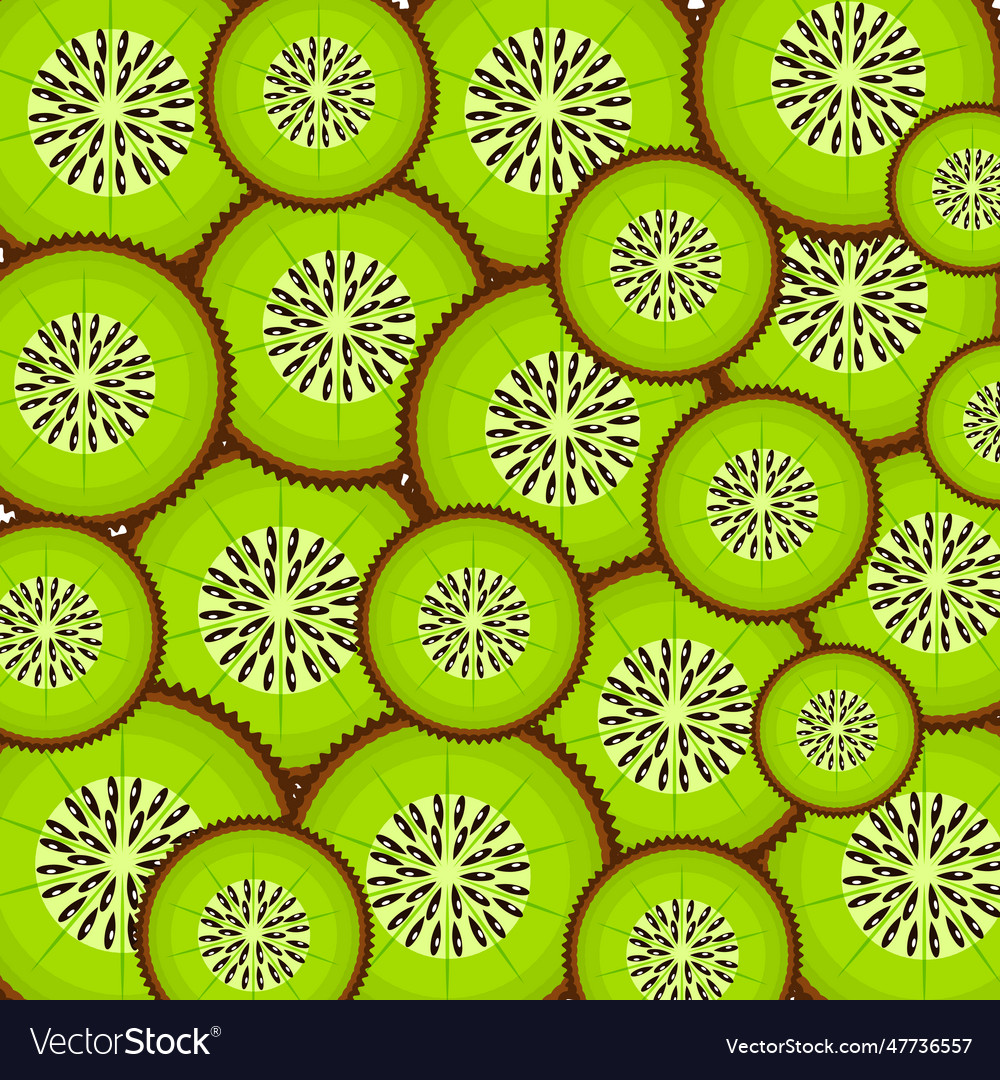 Seamless background with sliced kiwi fruitsflat