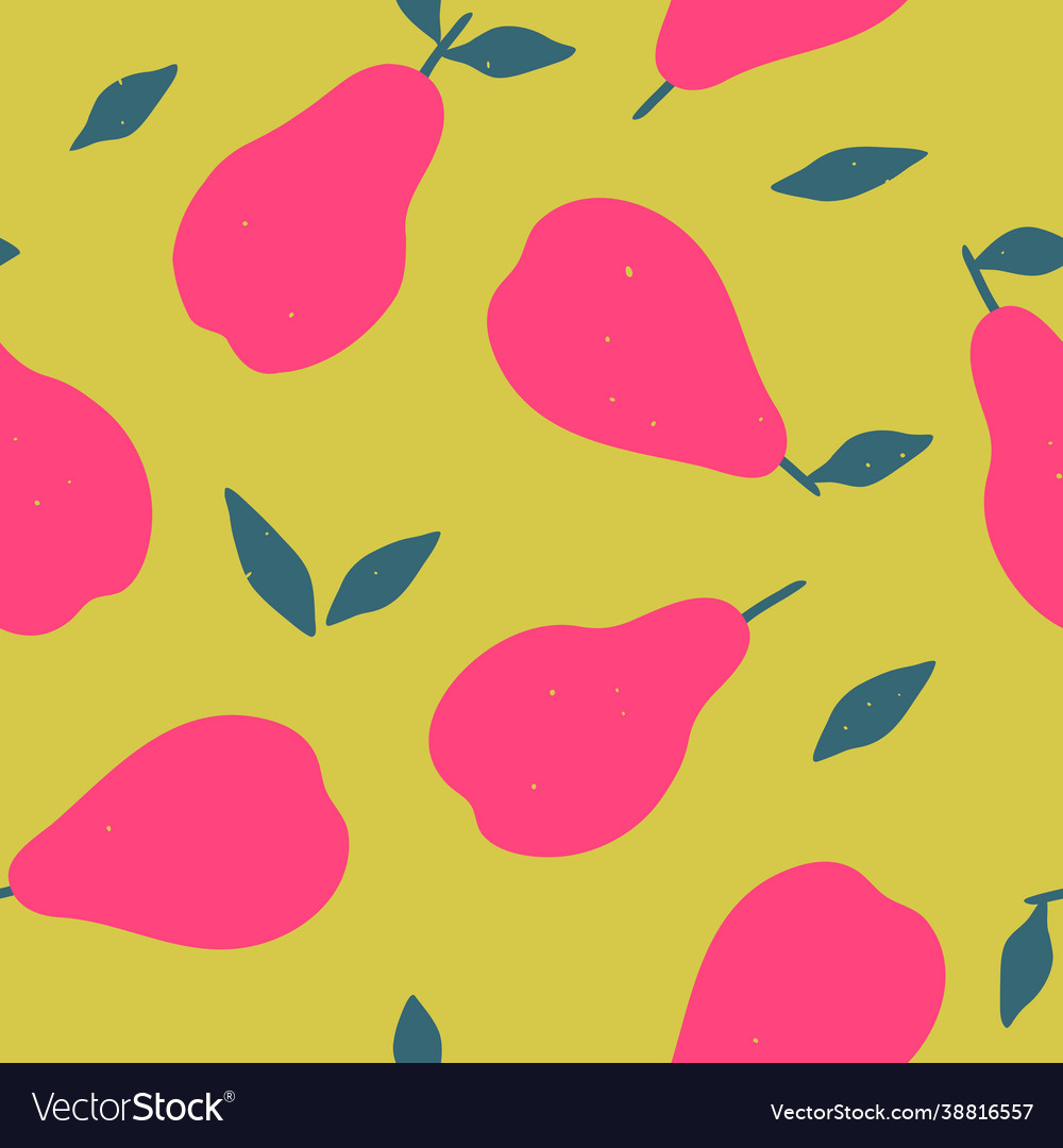 Seamless pattern with red pears