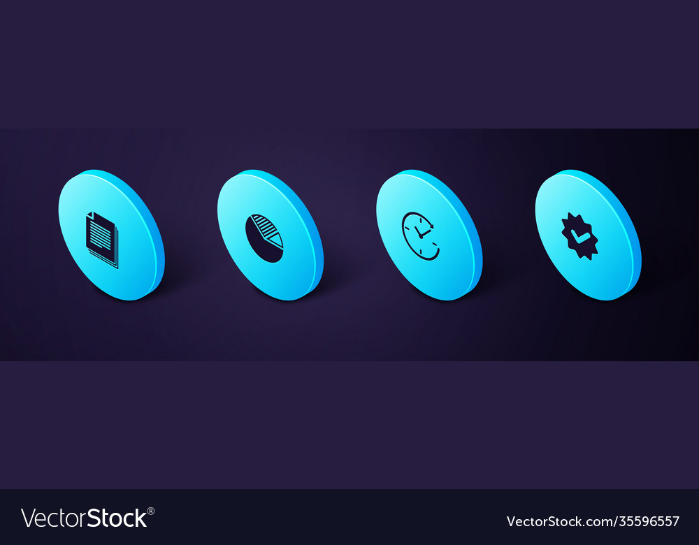 Set isometric approved and check mark clock