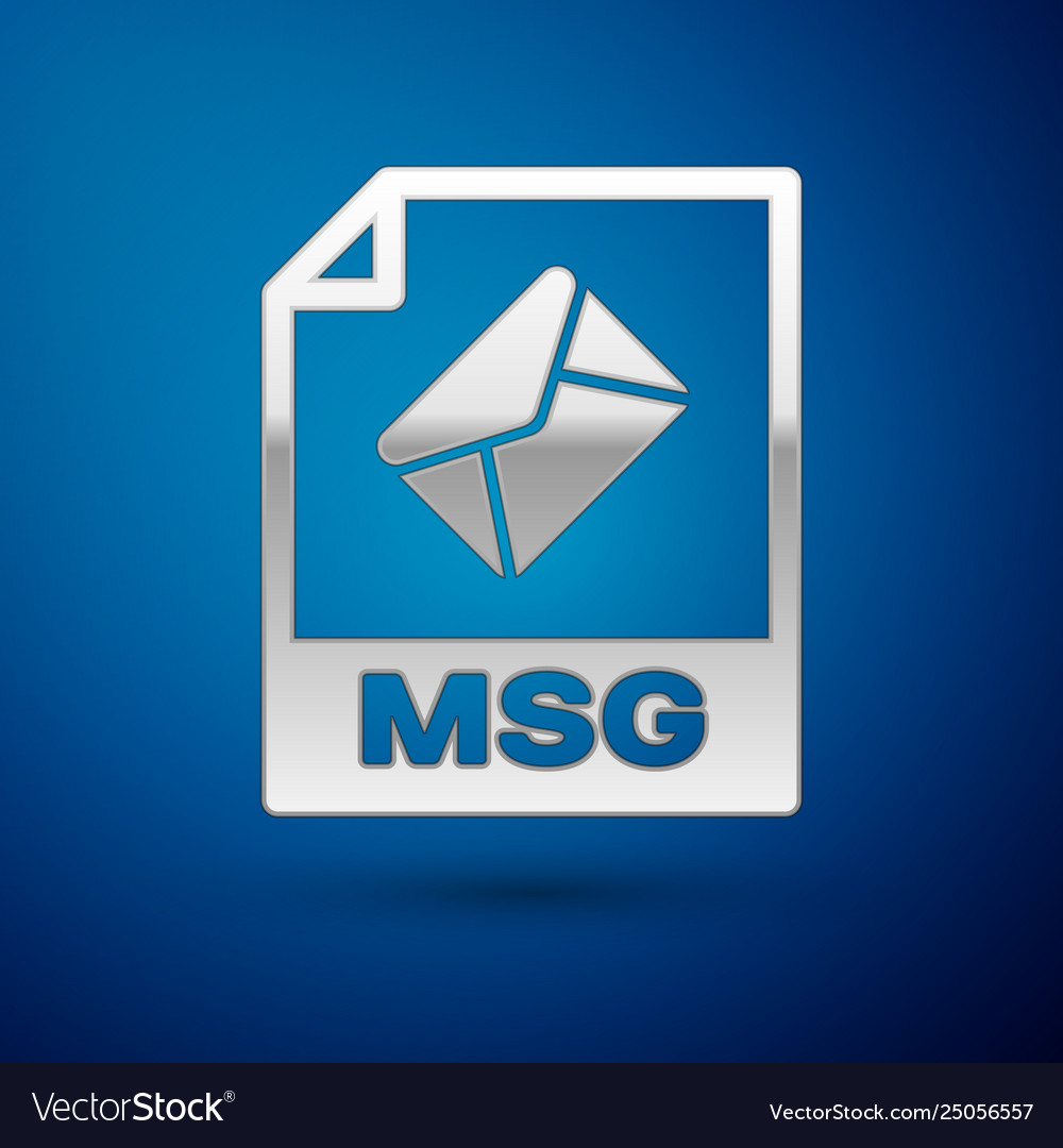 Silver msg file document icon download button vector image Silver msg file document icon download button