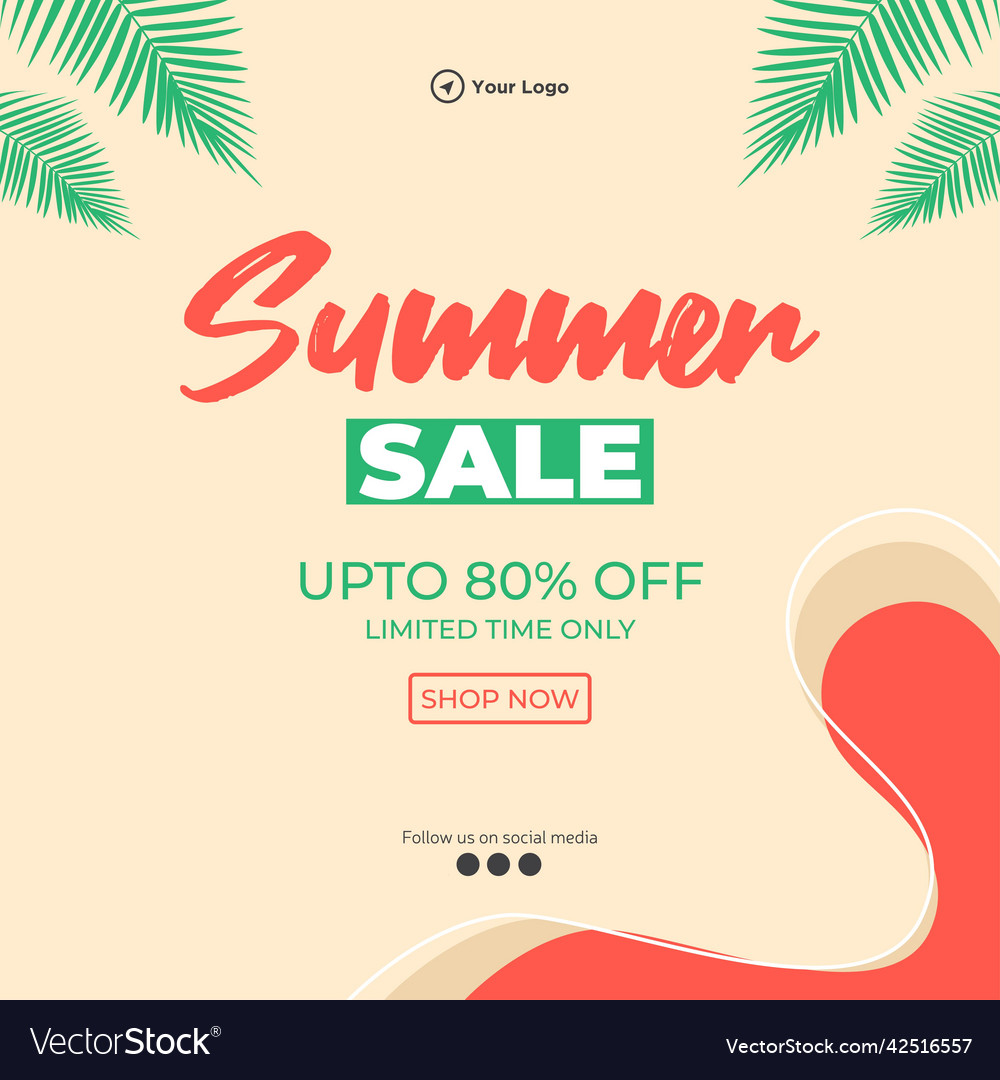 Summer sale limited time only banner design Vector Image