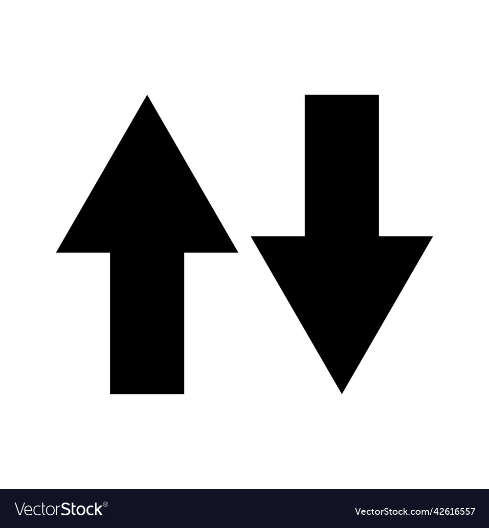 Upper arrow and down icon set