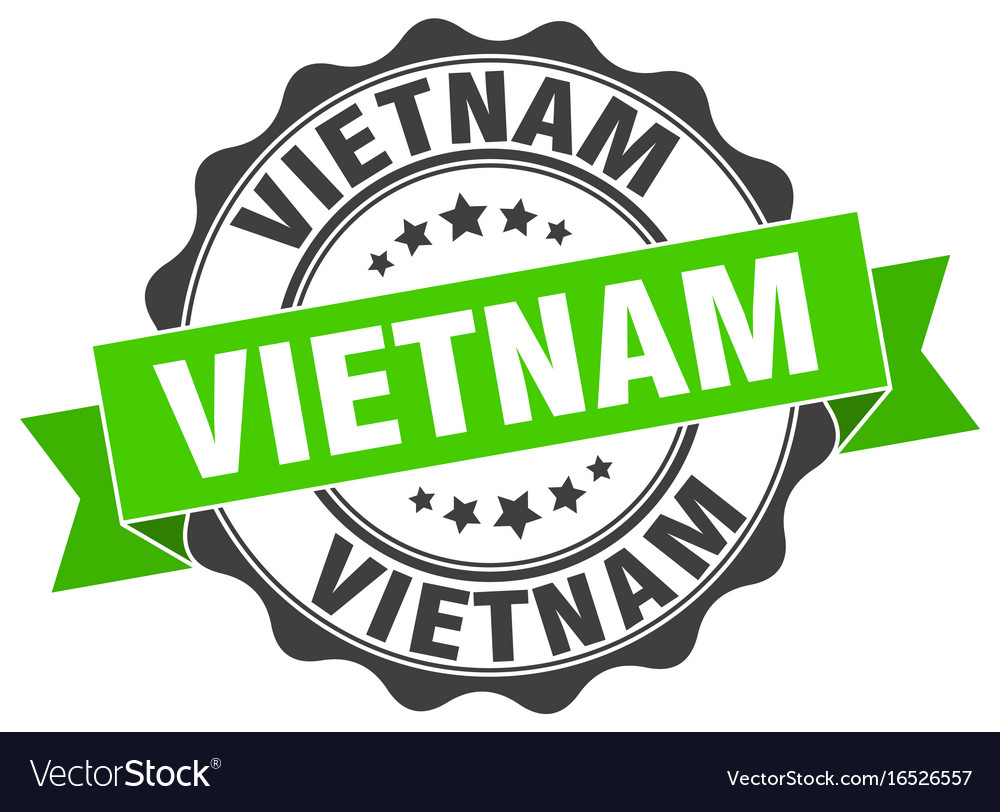 Vietnam round ribbon seal Royalty Free Vector Image