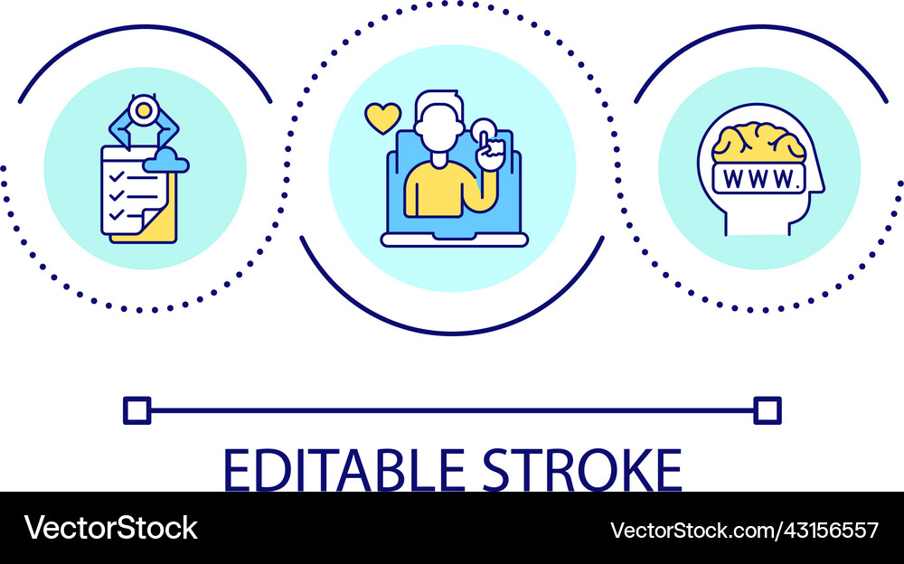 Virtual assistant service loop concept icon Vector Image
