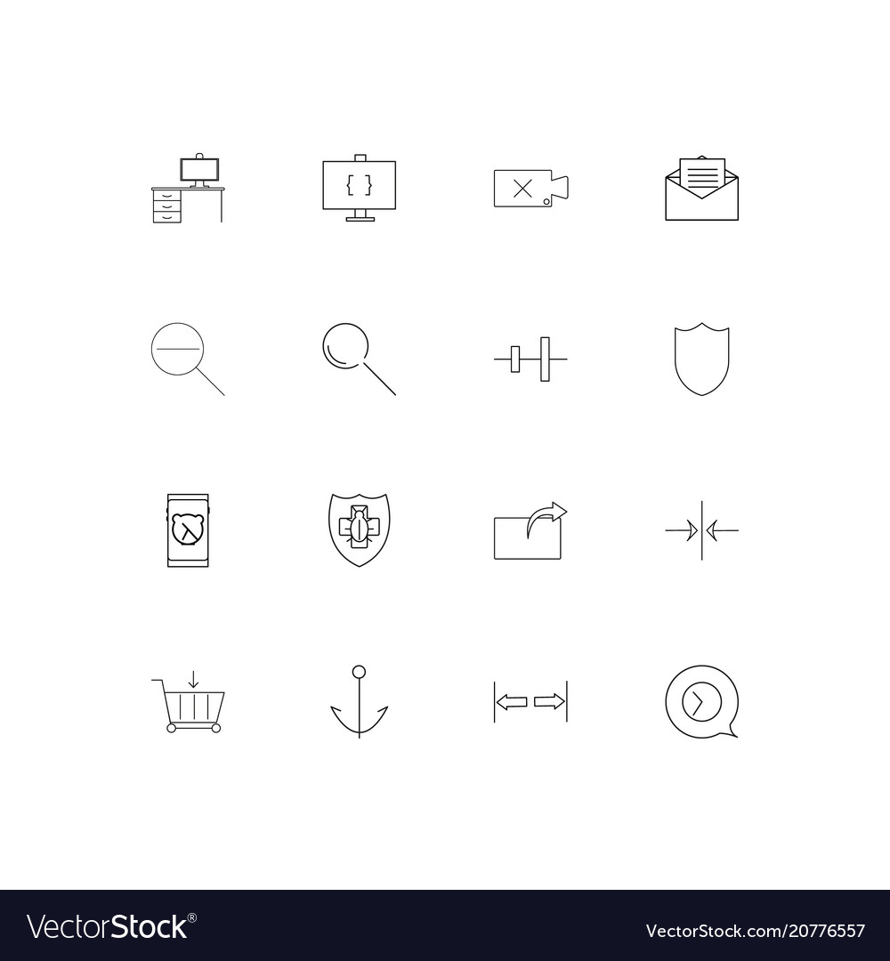 Web linear thin icons set outlined simple