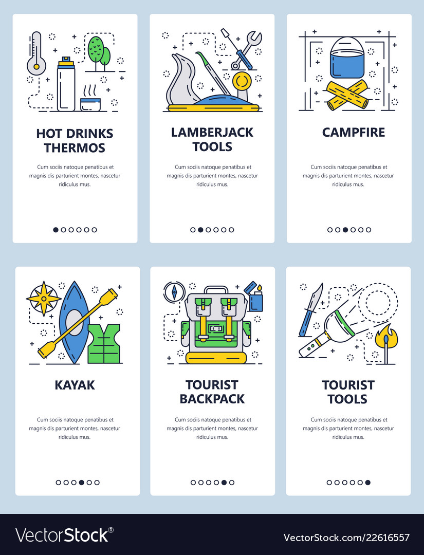 Web site linear art onboarding screens Vector Image Web site linear art onboarding screens