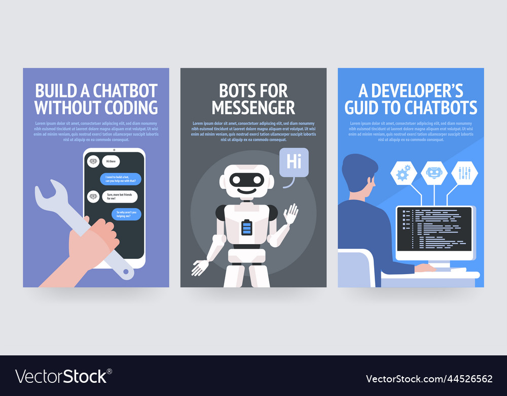 Build chatbot without coding bots for messenger vector image Build chatbot without coding bots for messenger