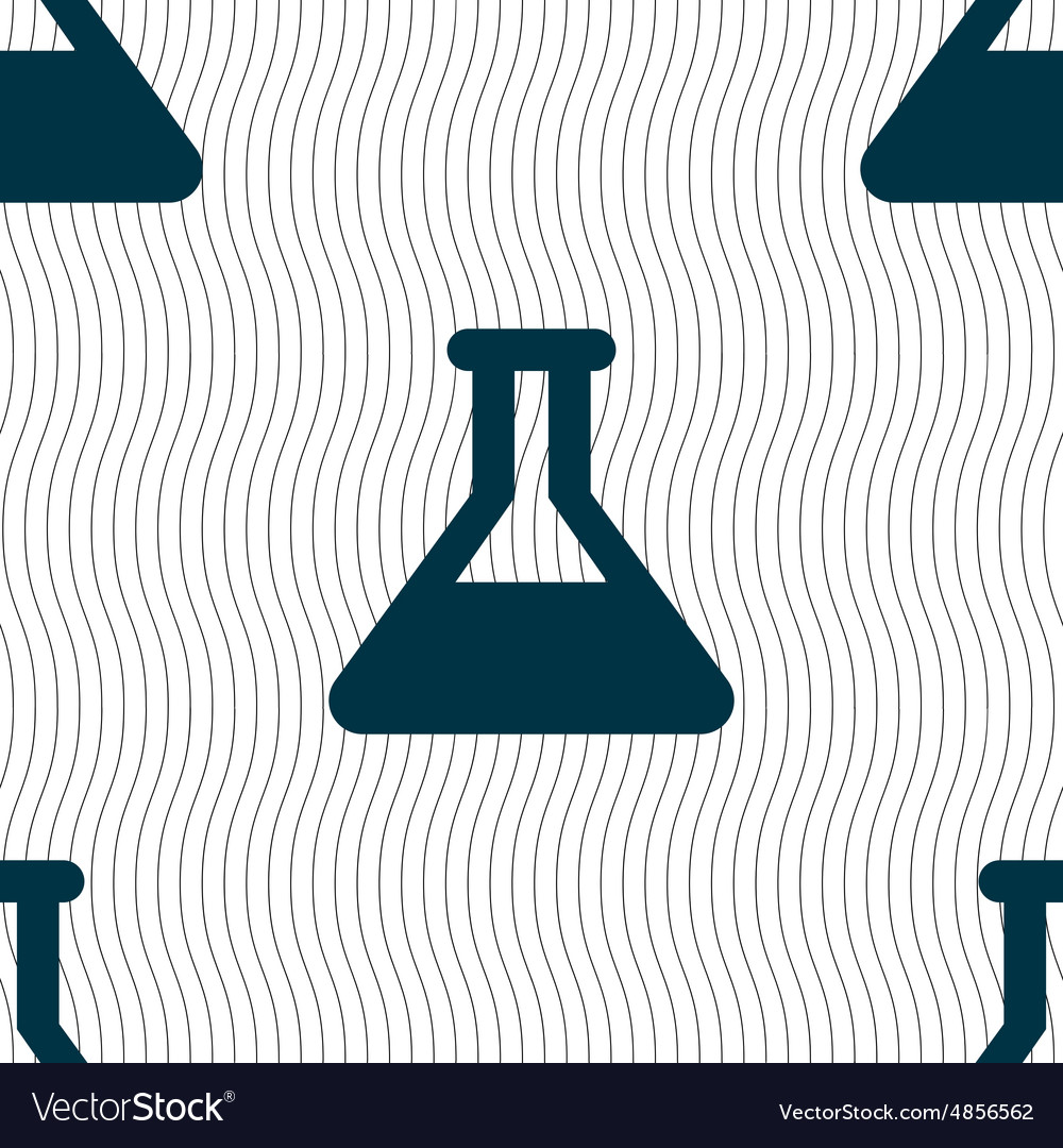 Conical flask icon sign seamless pattern