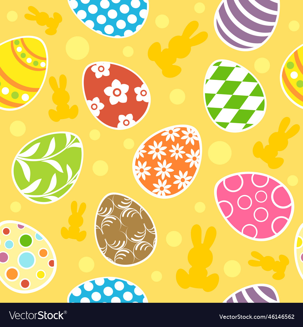 Easter seamless yellow background Royalty Free Vector Image