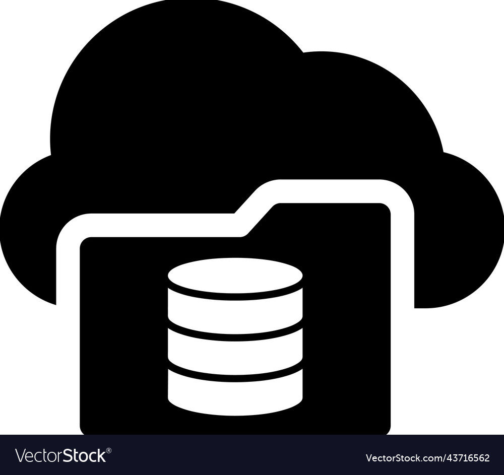 File storage cloud database icon black graphics