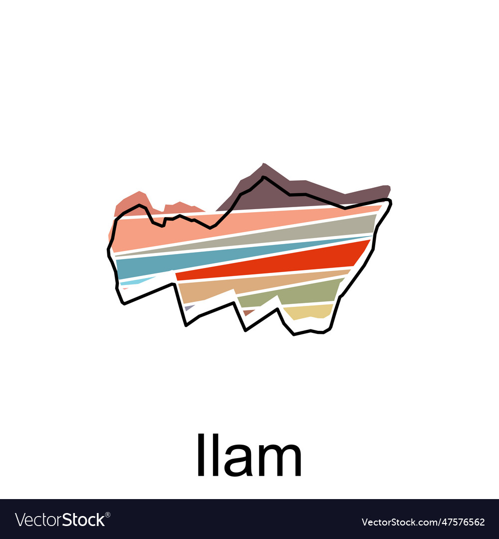 Ilam highlighted on iran map design template Vector Image