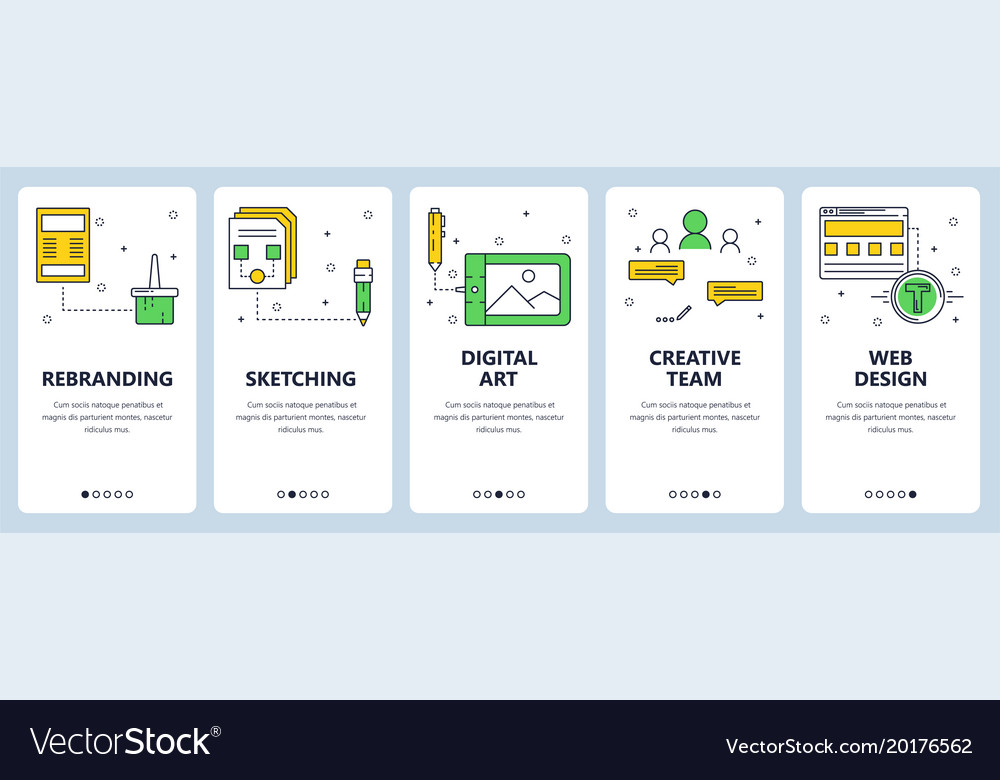 Modern thin line rebranding vertical web