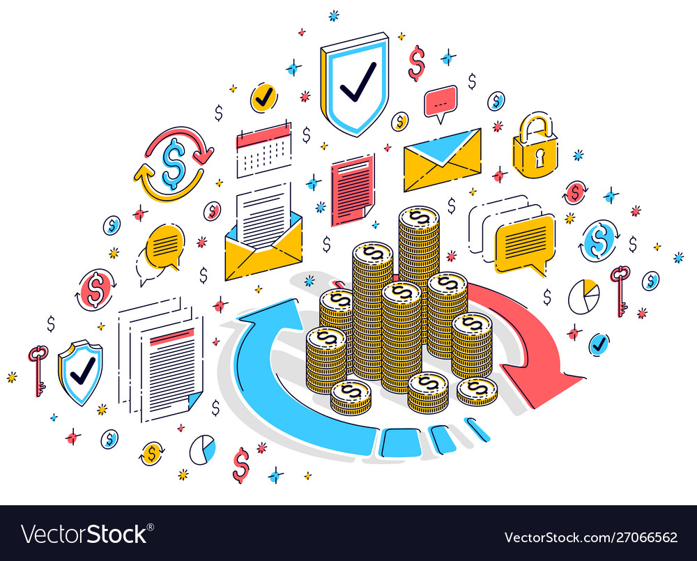 Money circulation return on investment currency Vector Image