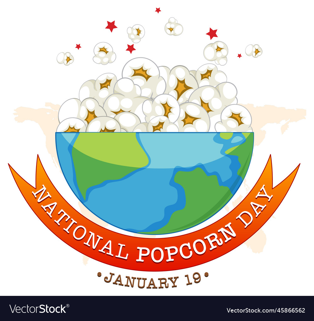 National popcorn day logo banner Royalty Free Vector Image