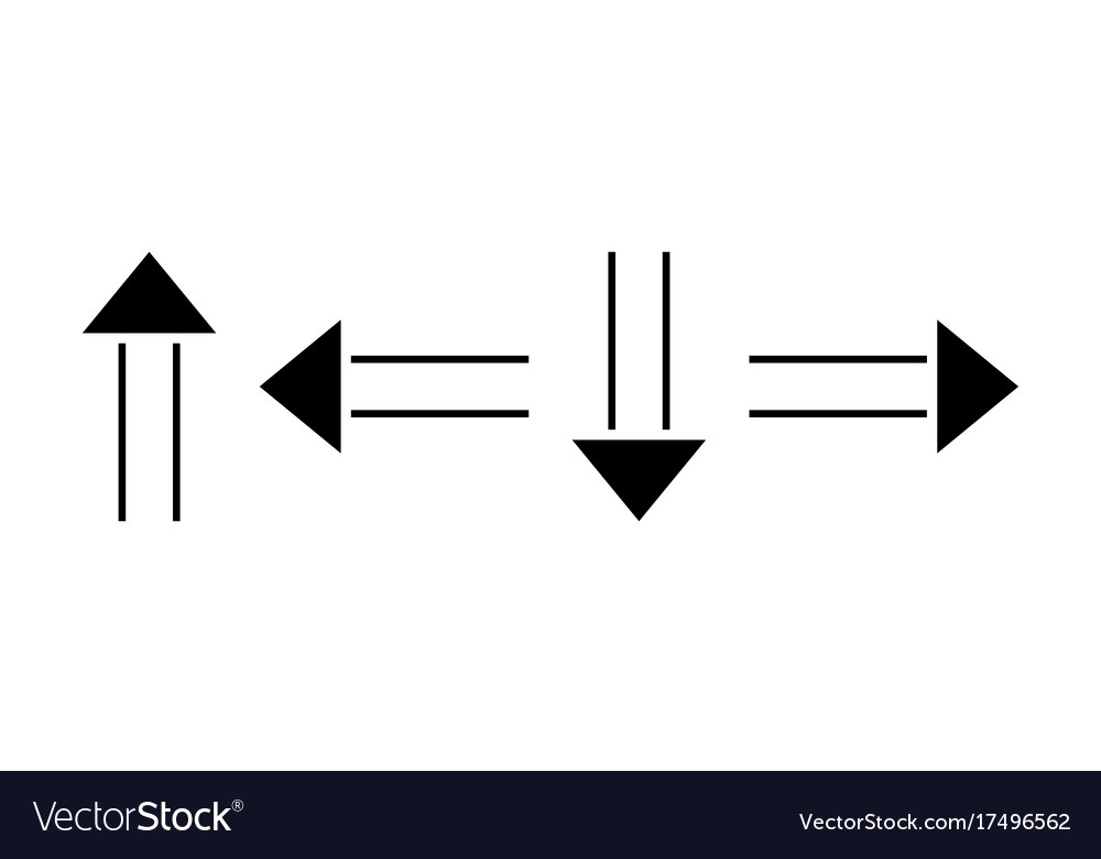 Pointers arrows the direction of motion black