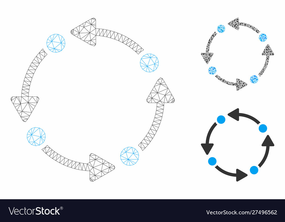Rotate mesh carcass model and triangle vector image Rotate mesh carcass model and triangle