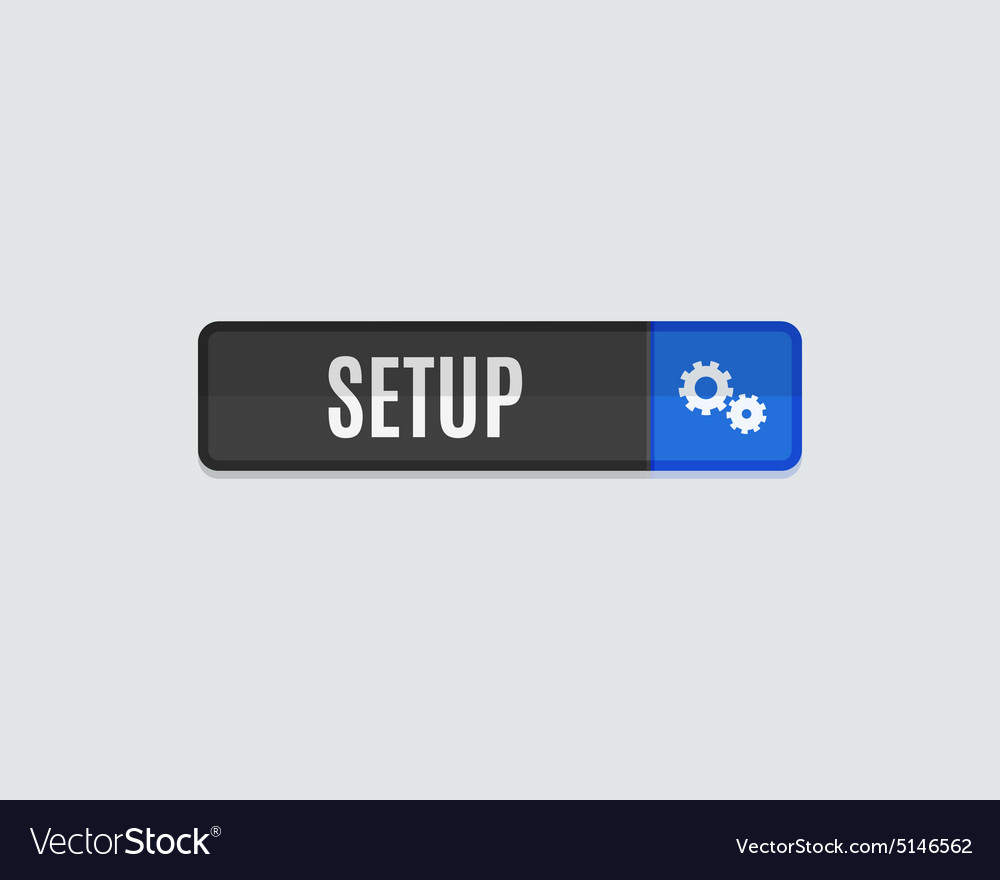 Setup web button gear icon flat design