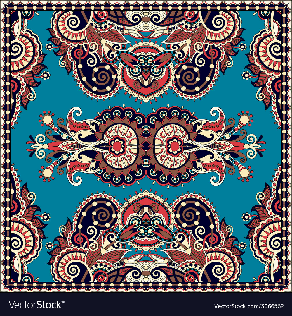 Traditional ornamental floral paisley bandanna Vector Image