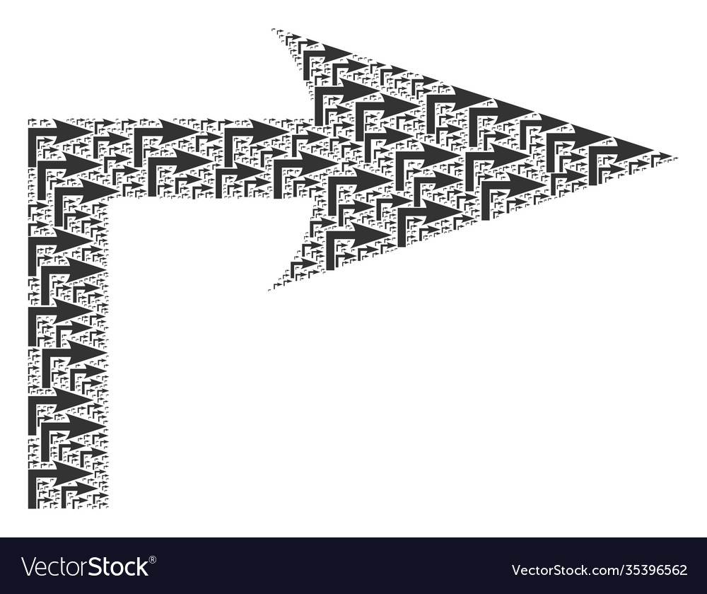 Turn right recursion collage itself items vector image Turn right recursion collage itself items
