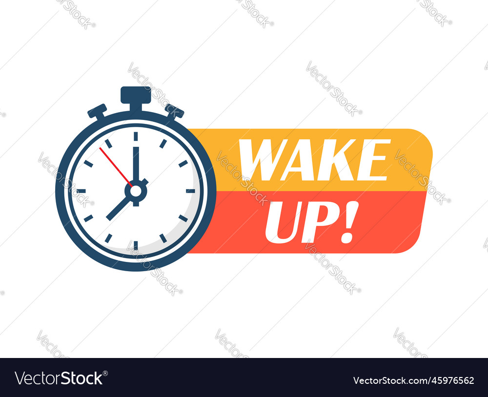 Wake up icon in flat style good morning Royalty Free Vector