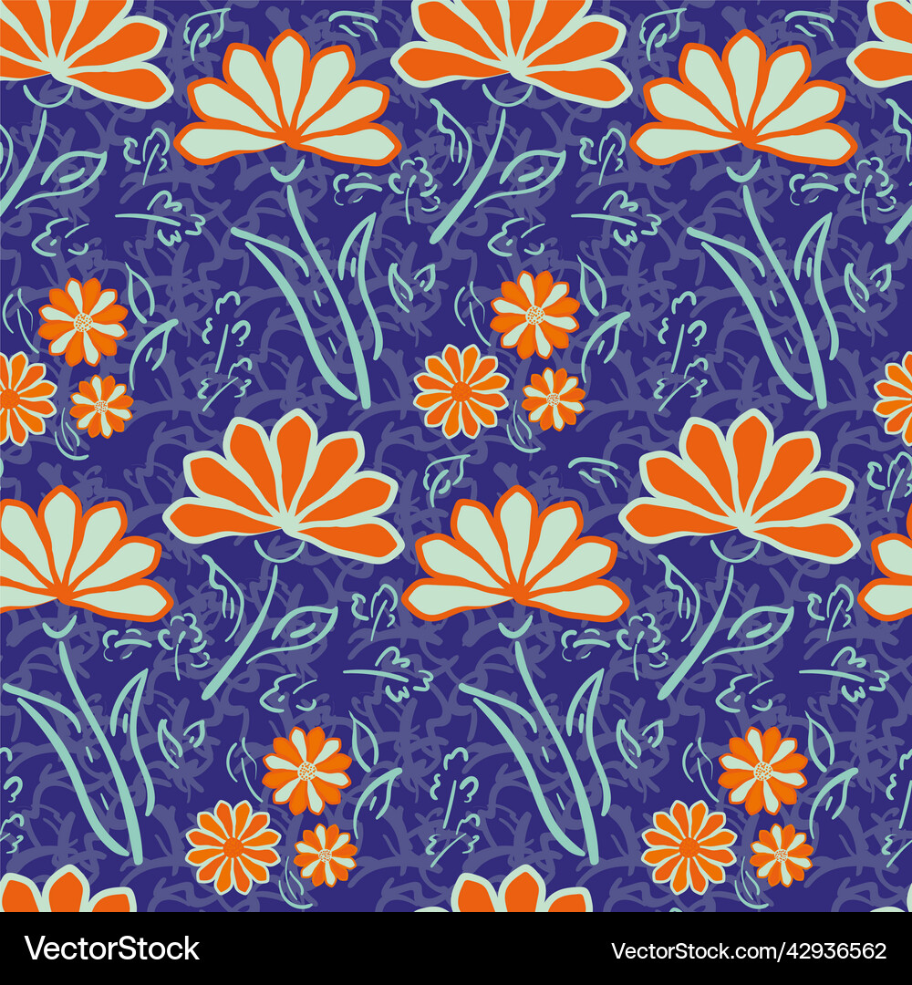 Wildflower seamless pattern background Royalty Free Vector