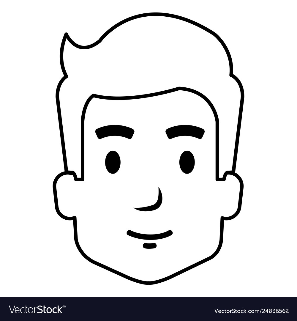 Young man head avatar character Royalty Free Vector Image