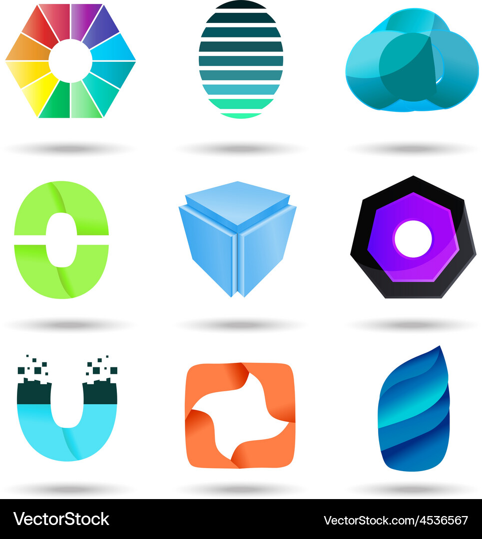 Abstract logo design set Royalty Free Vector Image
