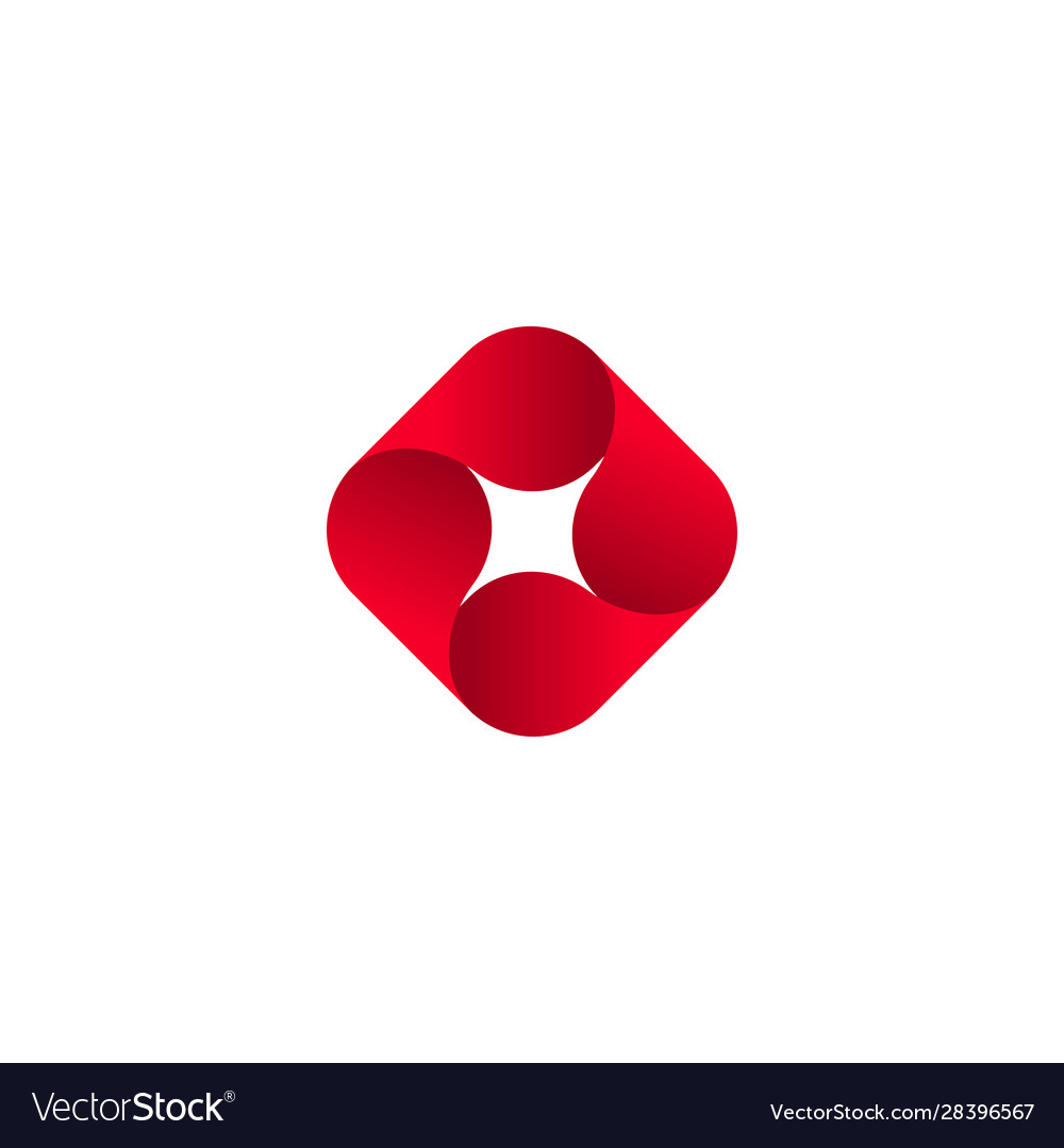 Abstract red isolated logo icon design Royalty Free Vector