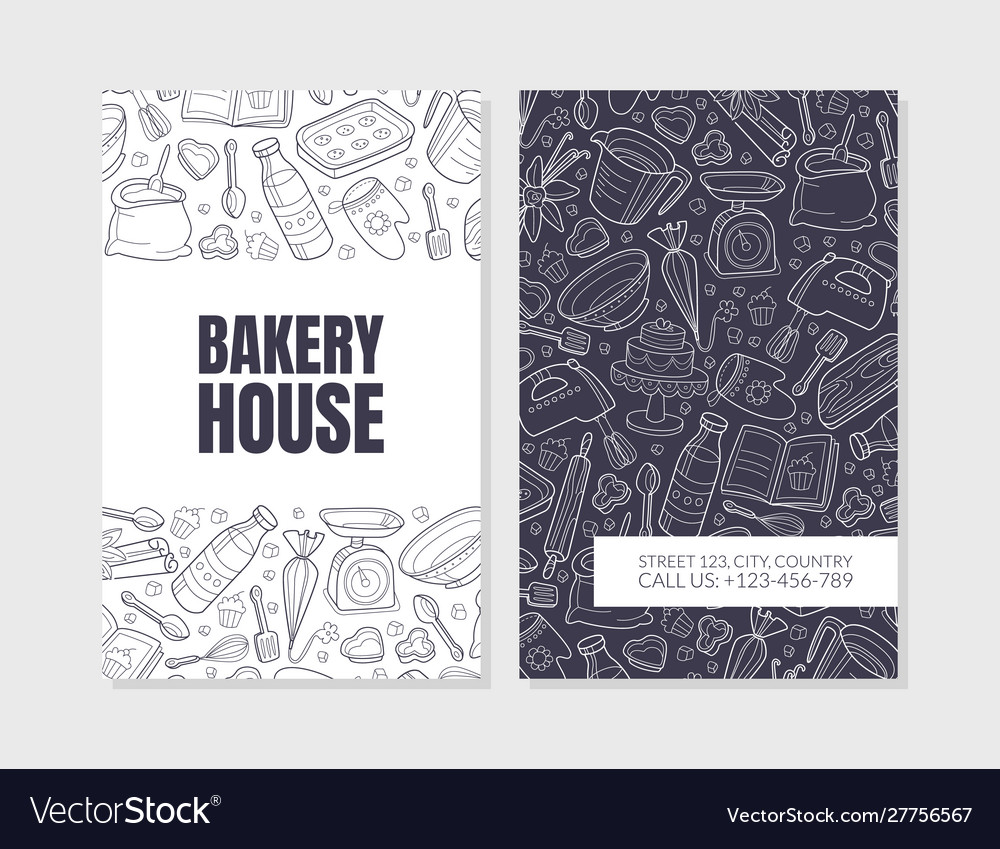 Bakery advertising with black Royalty Free Vector Image