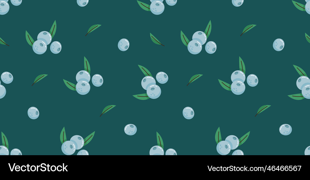 Blueberry seamless pattern Royalty Free Vector Image