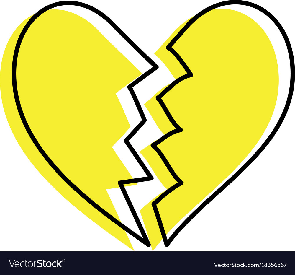 Broken heart icon divorce end of love symbol Vector Image