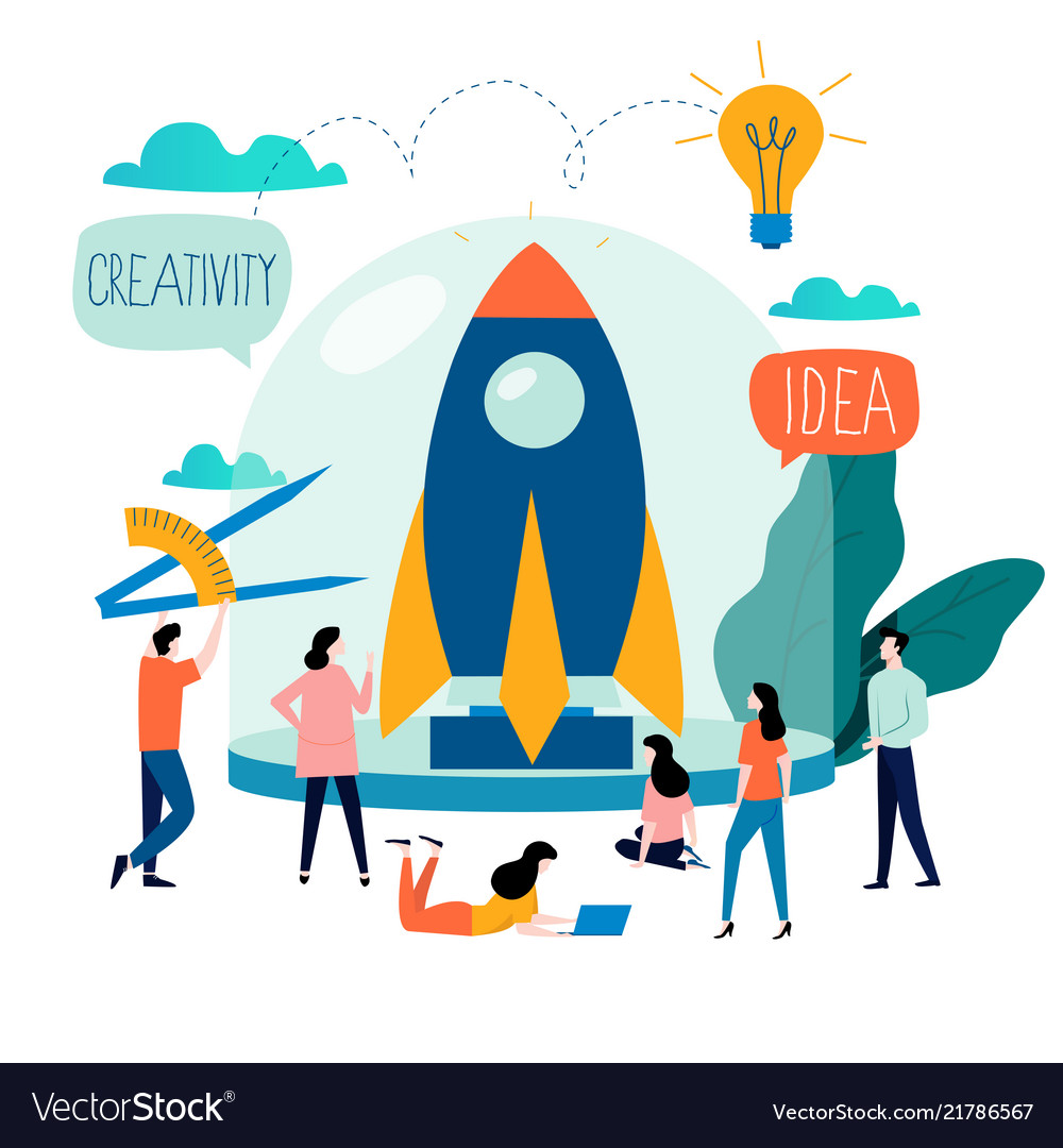 Business project start up process Royalty Free Vector Image