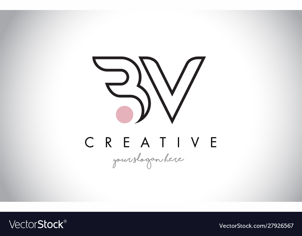 Bv letter logo design with creative modern trendy