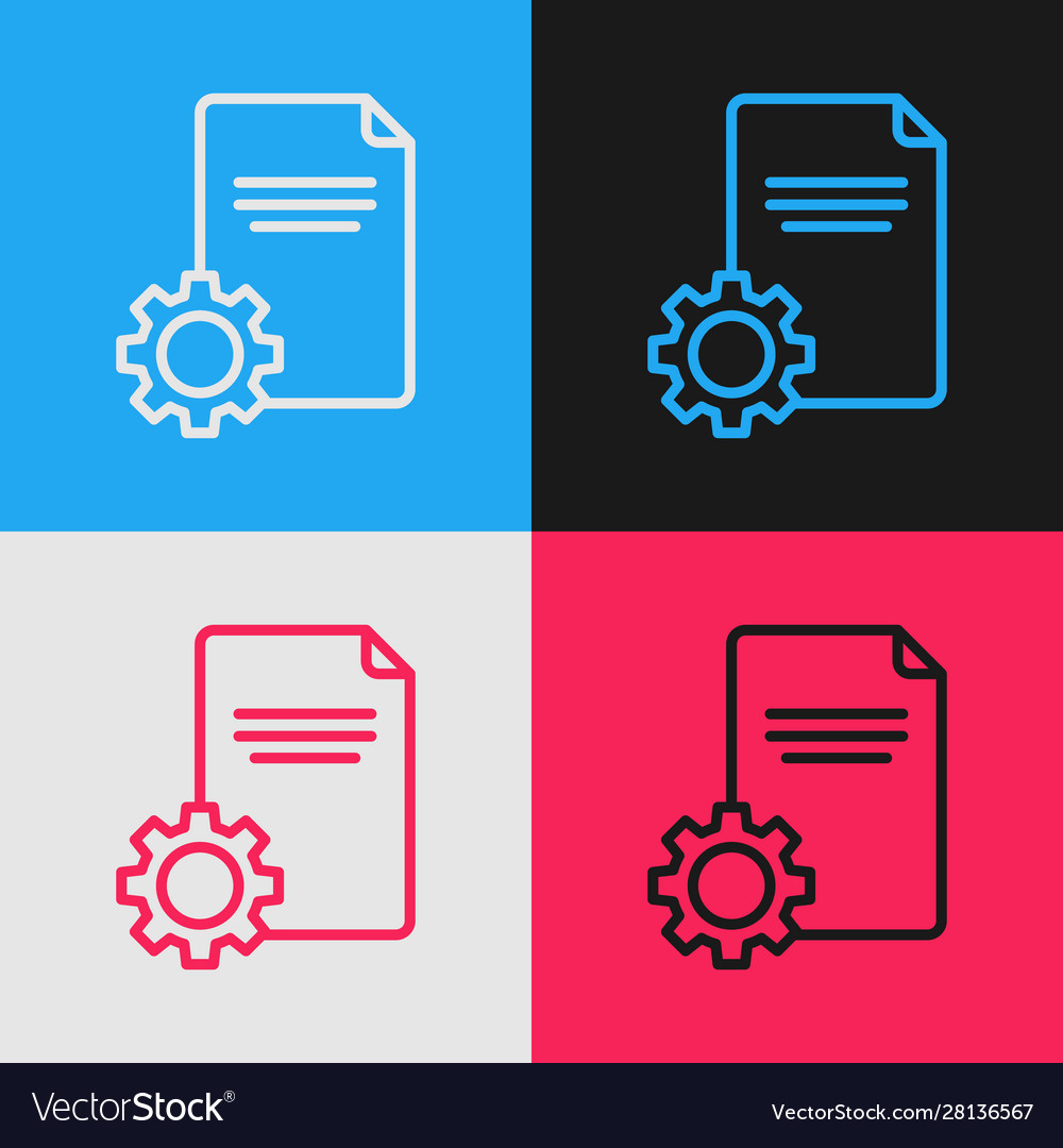 Color line file document icon isolated on vector image Color line file document icon isolated on