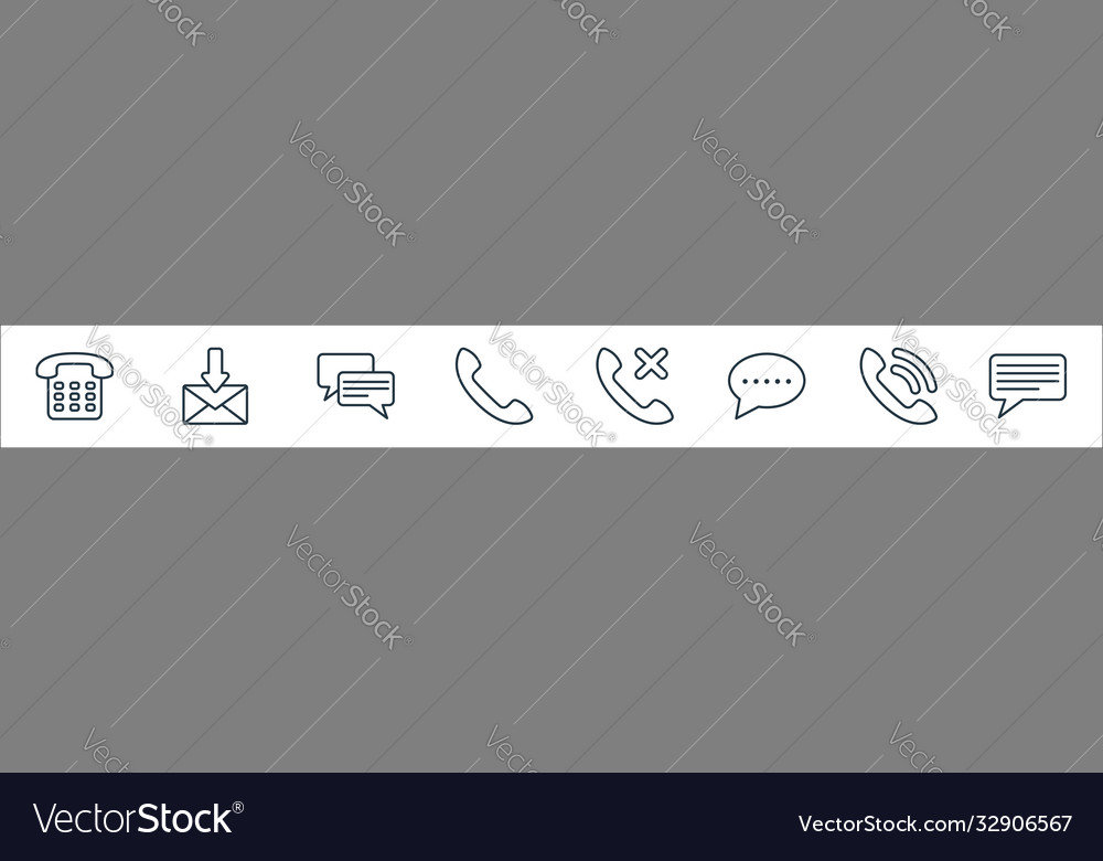 Communication line icons linear set quality vector image Communication line icons linear set quality