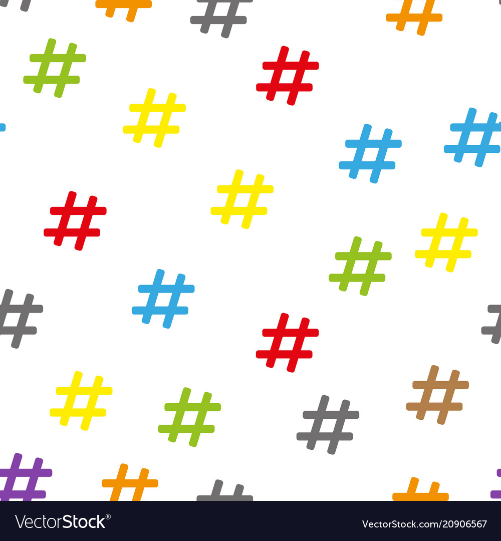 Flat Design Abstract Colorful Hashtag Symbol