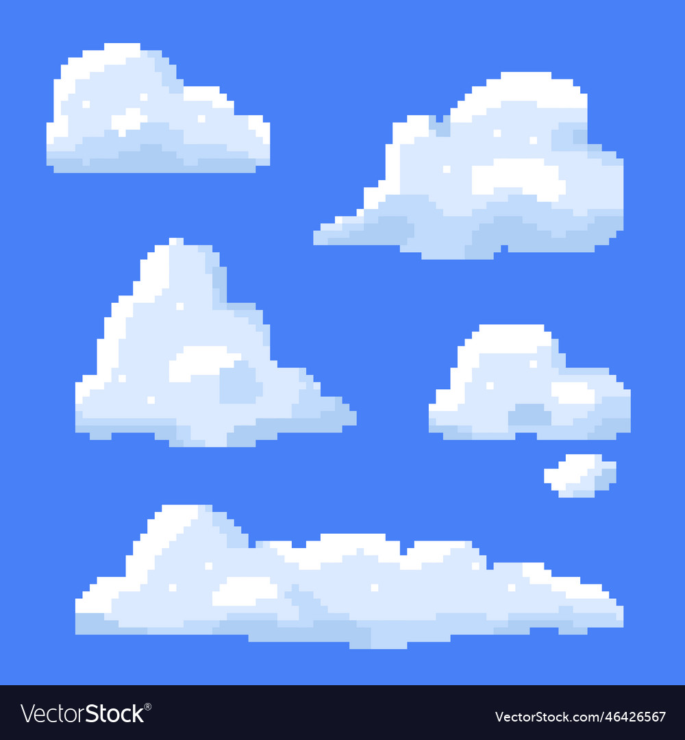 Flat design pixel art cloud Royalty Free Vector Image