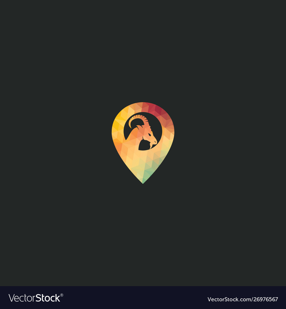 Goat logo with gps pointer design