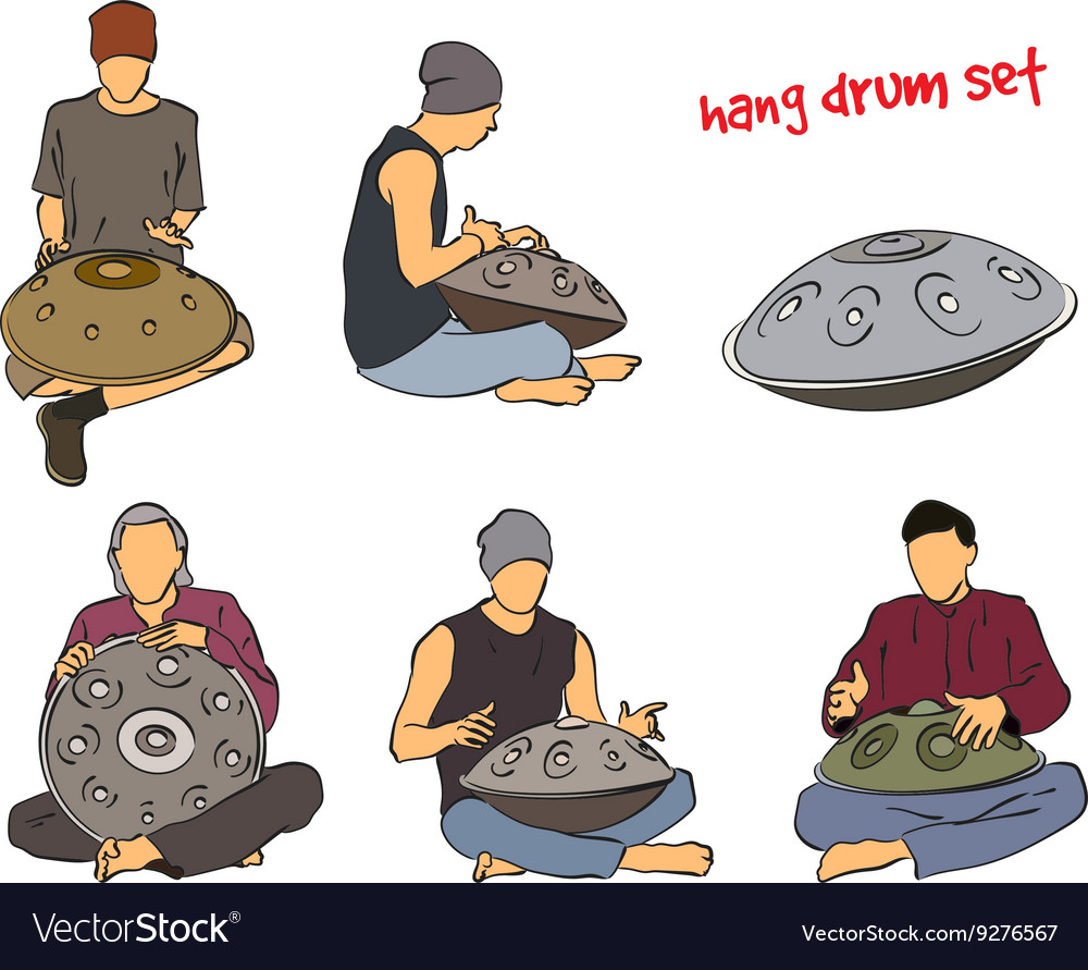 Hang drum musician set