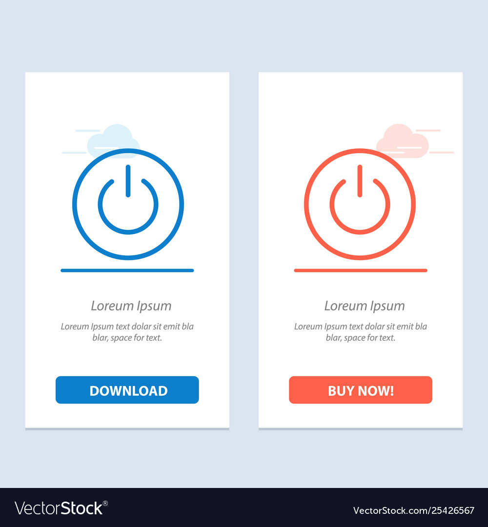 Interface on power ui user blue and red download vector image Interface on power ui user blue and red download